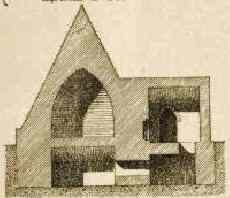Steep roofs above ground mark burials of early Pharaohs.