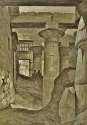 Great mounds of sand in Khons Temple, Thebes.