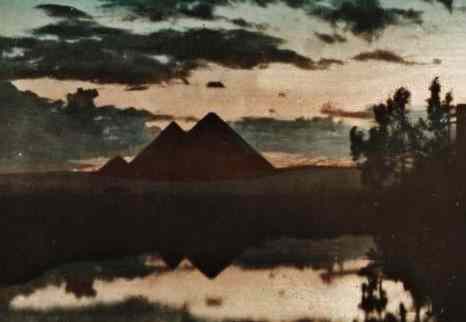 Three pyramids in the evening