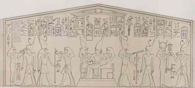 Pharaoh brings offerings to the gods and is comforted by them at el Lessiya temple.