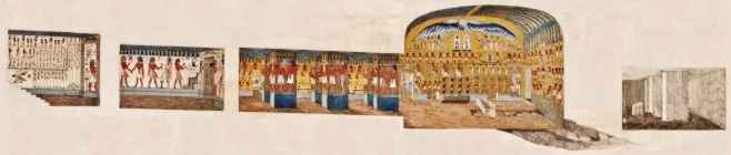 three rooms covered with paintings